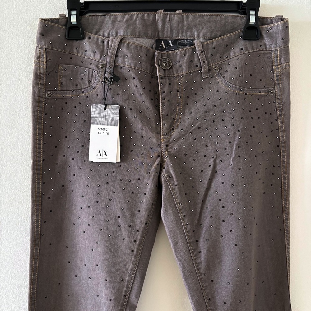 Armani Exchange Y2K Rhinestone Embellished Skinny Jeans